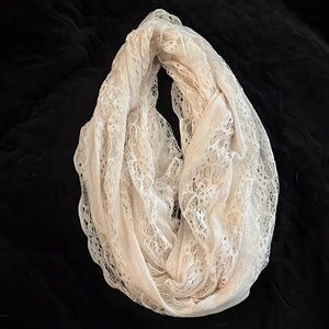 Lace infinity scarf cream color